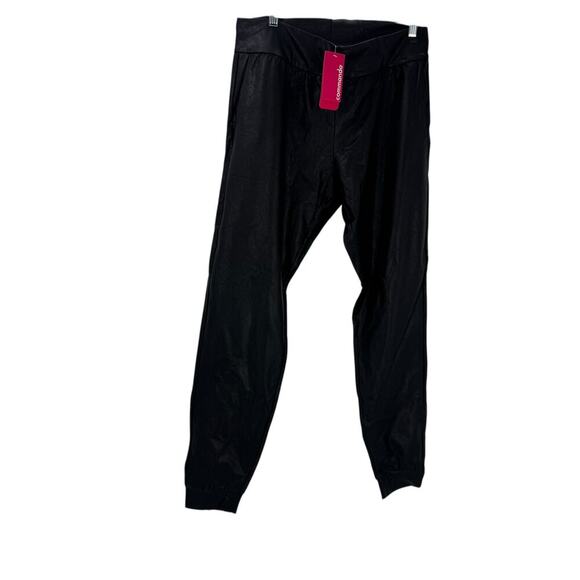 Commando Women's Black Faux Leather Joggers Pant Stretch Size Large NWT - Picture 6 of 11